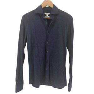 REISS‎ Size XS Indigo Blue Lebar Melange Jersey Shirt New Quiet Luxury
